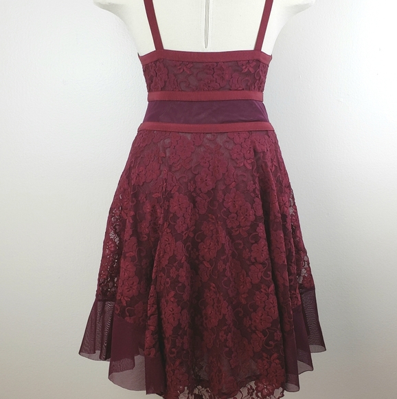 Free People Maroon Sheer Dress - Picture 2 of 6